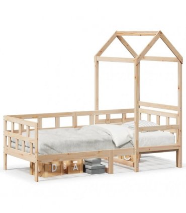 vidaXL Day Bed with Roof without Mattress 80x200 cm Solid Wood