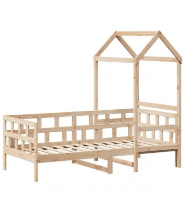 vidaXL Day Bed with Roof without Mattress 80x200 cm Solid Wood