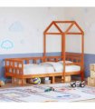vidaXL Day Bed with Roof without Mattress Wax Brown 80x200 cm