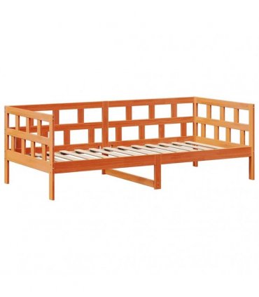 vidaXL Day Bed Set with Roof without Mattress Wax Brown 80x200 cm