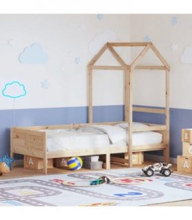 vidaXL Day Bed with Roof without Mattress 80x200 cm Solid Wood