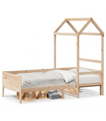 vidaXL Day Bed with Roof without Mattress 80x200 cm Solid Wood
