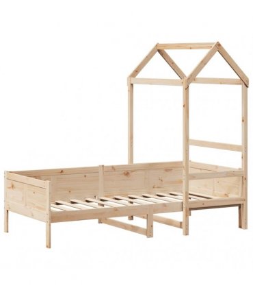 vidaXL Day Bed with Roof without Mattress 80x200 cm Solid Wood