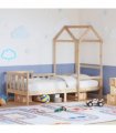 vidaXL Day Bed with Roof without Mattress 80x200 cm Solid Wood