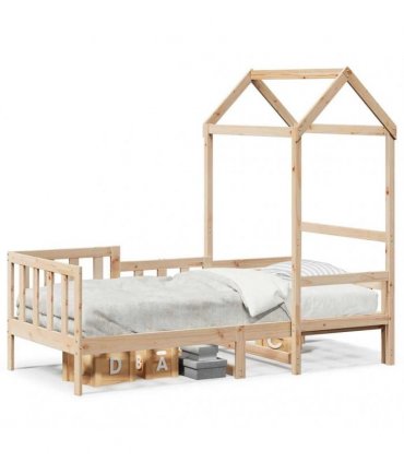 vidaXL Day Bed with Roof without Mattress 80x200 cm Solid Wood