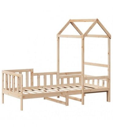 vidaXL Day Bed with Roof without Mattress 80x200 cm Solid Wood