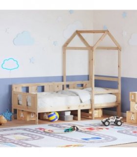 vidaXL Day Bed with Roof without Mattress 80x200 cm Solid Wood