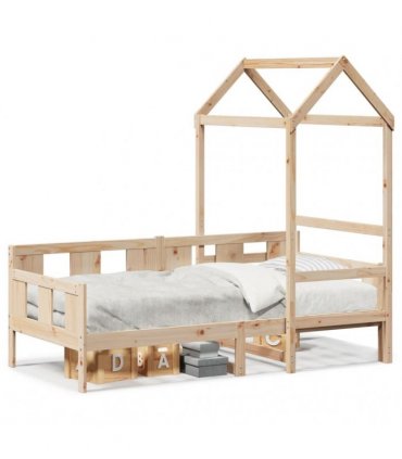vidaXL Day Bed with Roof without Mattress 80x200 cm Solid Wood