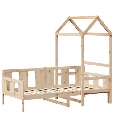 vidaXL Day Bed with Roof without Mattress 80x200 cm Solid Wood