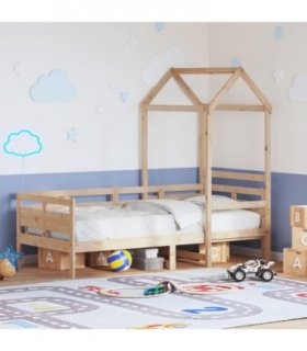 vidaXL Day Bed with Roof without Mattress 80x200 cm Solid Wood
