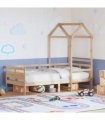 vidaXL Day Bed with Roof without Mattress 80x200 cm Solid Wood