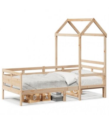 vidaXL Day Bed with Roof without Mattress 80x200 cm Solid Wood