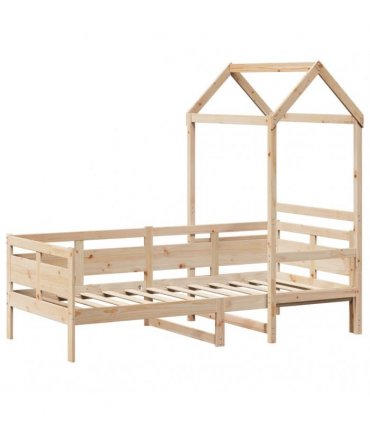 vidaXL Day Bed with Roof without Mattress 80x200 cm Solid Wood