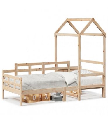 vidaXL Day Bed with Roof without Mattress 80x200 cm Solid Wood