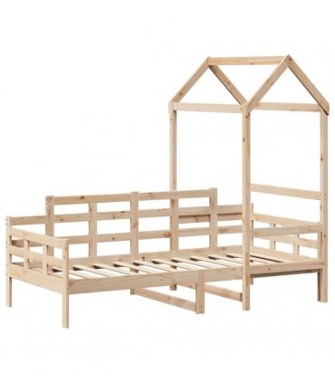 vidaXL Day Bed with Roof without Mattress 80x200 cm Solid Wood