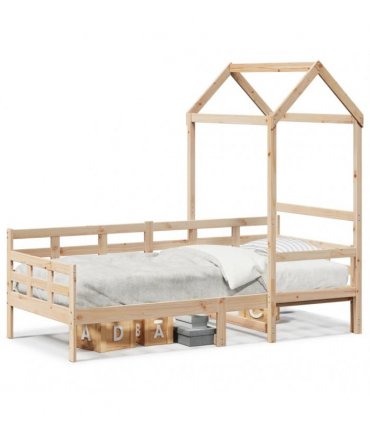 vidaXL Day Bed with Roof without Mattress 80x200 cm Solid Wood