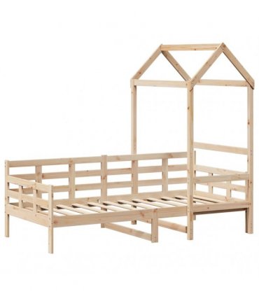 vidaXL Day Bed with Roof without Mattress 80x200 cm Solid Wood