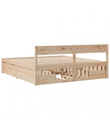 vidaXL Bed Frame without Mattress 200x200 cm Solid Wood Pine