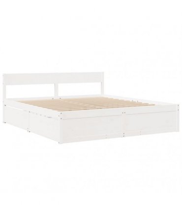 vidaXL Bed Frame without Mattress White 200x200 cm Solid Wood Pine