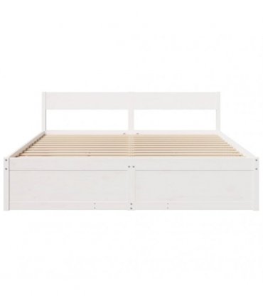 vidaXL Bed Frame without Mattress White 200x200 cm Solid Wood Pine