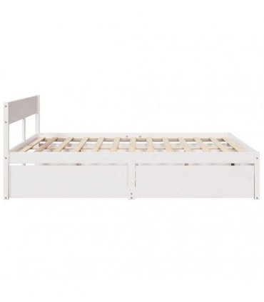 vidaXL Bed Frame without Mattress White 200x200 cm Solid Wood Pine