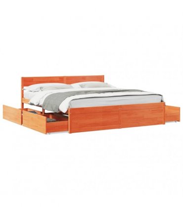 vidaXL Bed Frame without Mattress Wax Brown 200x200 cm Solid Wood Pine