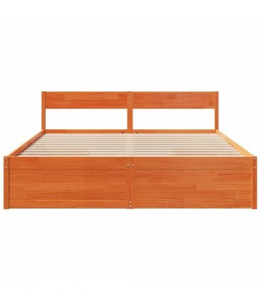 vidaXL Bed Frame without Mattress Wax Brown 200x200 cm Solid Wood Pine