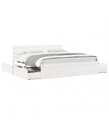 vidaXL Bed Frame without Mattress White 180x200 cm Solid Wood Pine