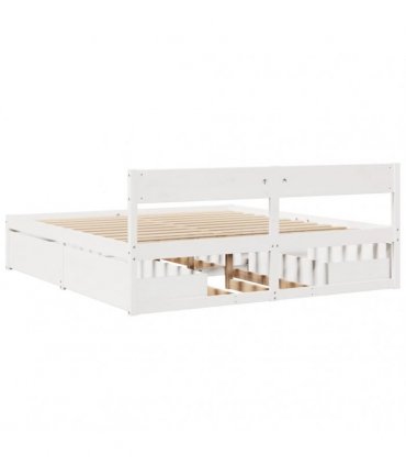 vidaXL Bed Frame without Mattress White 180x200 cm Solid Wood Pine
