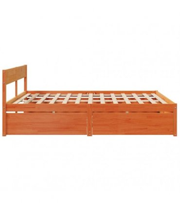 vidaXL Bed Frame without Mattress Wax Brown 180x200 cm Solid Wood Pine