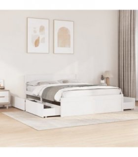 vidaXL Bed Frame without Mattress White 160x200 cm Solid Wood Pine