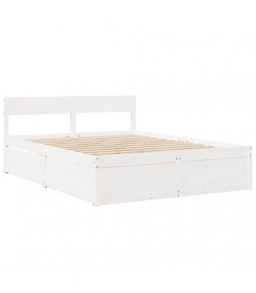 vidaXL Bed Frame without Mattress White 160x200 cm Solid Wood Pine