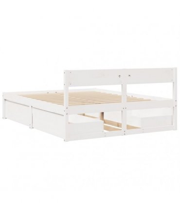 vidaXL Bed Frame without Mattress White 160x200 cm Solid Wood Pine