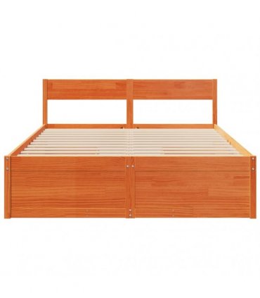 vidaXL Bed Frame without Mattress Wax Brown 160x200 cm Solid Wood Pine