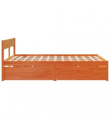 vidaXL Bed Frame without Mattress Wax Brown 160x200 cm Solid Wood Pine