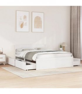 vidaXL Bed Frame without Mattress White 150x200 cm Solid Wood Pine
