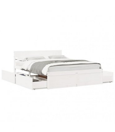 vidaXL Bed Frame without Mattress White 150x200 cm Solid Wood Pine