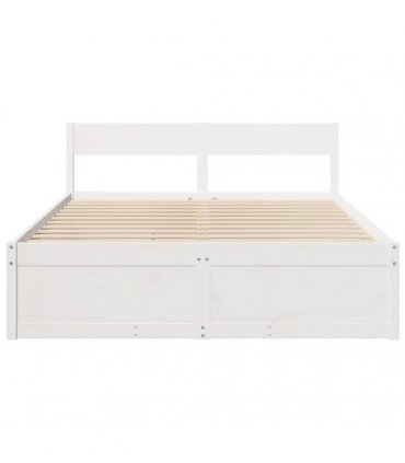 vidaXL Bed Frame without Mattress White 150x200 cm Solid Wood Pine