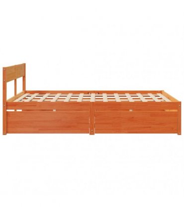 vidaXL Bed Frame without Mattress Wax Brown 150x200 cm Solid Wood Pine