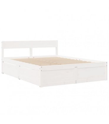 vidaXL Bed Frame without Mattress White 140x200 cm Solid Wood Pine