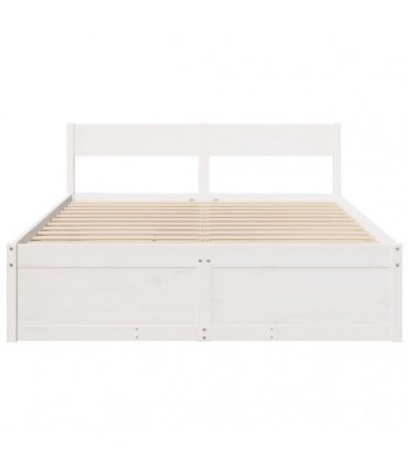 vidaXL Bed Frame without Mattress White 140x200 cm Solid Wood Pine