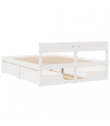 vidaXL Bed Frame without Mattress White 140x200 cm Solid Wood Pine