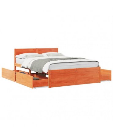 vidaXL Bed Frame without Mattress Wax Brown 120x200 cm Solid Wood Pine