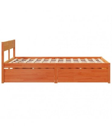 vidaXL Bed Frame without Mattress Wax Brown 120x200 cm Solid Wood Pine