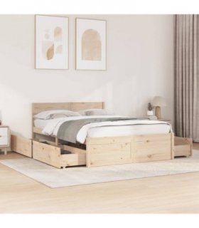 vidaXL Bed Frame without Mattress 140x190 cm Solid Wood Pine