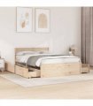 vidaXL Bed Frame without Mattress 140x190 cm Solid Wood Pine