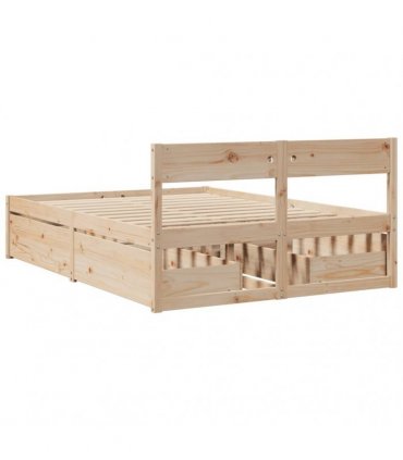 vidaXL Bed Frame without Mattress 140x190 cm Solid Wood Pine