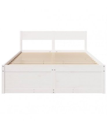 vidaXL Bed Frame without Mattress White 140x190 cm Solid Wood Pine