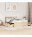 vidaXL Bed Frame without Mattress 135x190 cm Solid Wood Pine