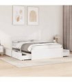 vidaXL Bed Frame without Mattress White 135x190 cm Solid Wood Pine
